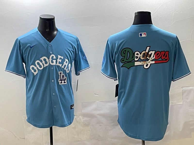 Men Los Angeles Dodgers Blank Light Blue Throwback Game 2025 Nike MLB Jersey style 8->arizona diamondback->MLB Jersey
